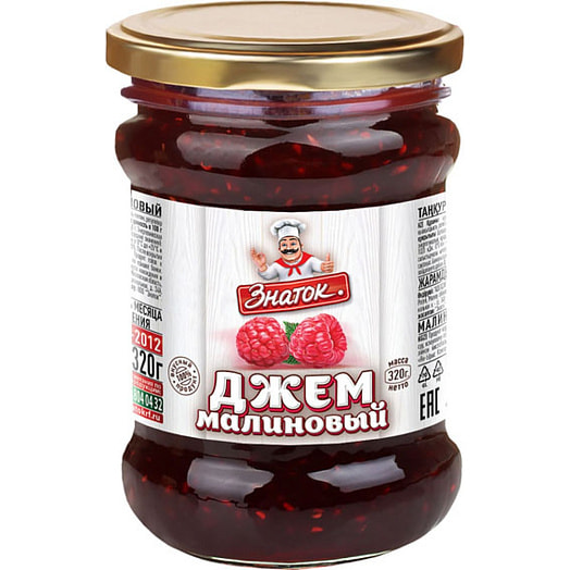 Джем малиновый Знаток 320г ст/б Адельдан ООО Россия