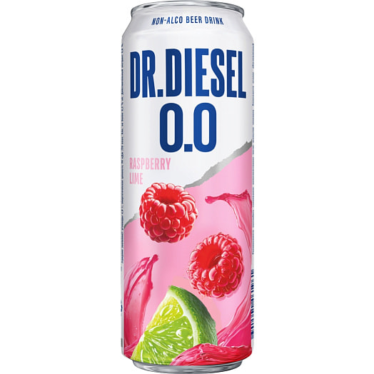 Напиток пивной б/алк Доктор Дизель Малина, лайм 430мл ж/б ЗАО Бобруйский бровар Россия