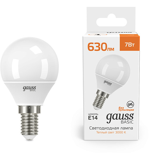 Лампа LED-M G45 5W 450lm 3000K арт.Nd-00022854 Брестский ЭЗ Беларусь Gauss