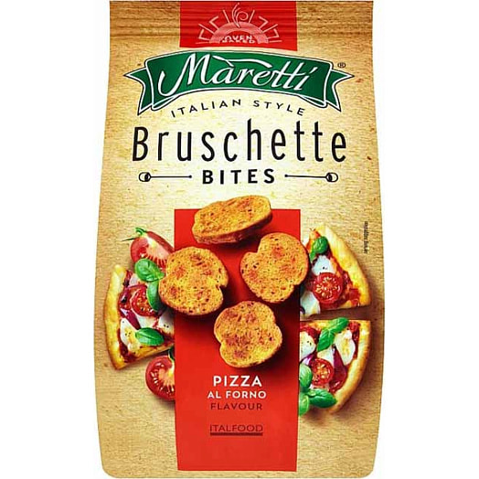 Печеные хлебные Bruschette 70г со вкусом пицца Маретти Болгария