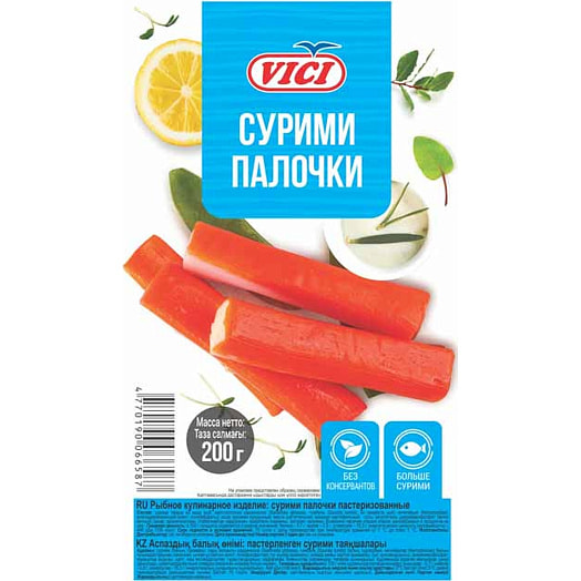 Сурими палочки 200г охл. Вичунай Русь Россия VICI