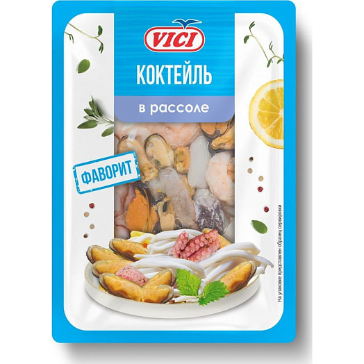 Коктейль Фаворит из морепродуктов соленых в рассоле 150г в/у ООО Вичюнай-Русь Россия Vici