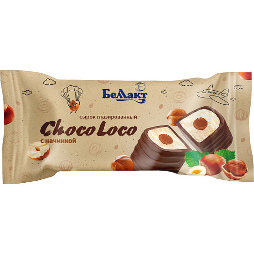 Сырок творожный глаз с начинкой Паста десертная с какао и фундуком 18% 40г ОАО Беллакт Волковыс Беларусь Молочная лавка