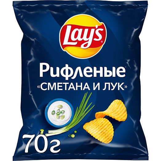 Чипсы Lays 70г со вкусом сметана лука ООО ПепсиКо Холдингс Россия Lays