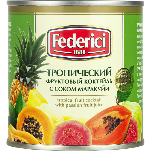 Тропический фруктовый коктейль с соком маракуйи 425г ж/б Eurovision Thai Co. Ltd. Таиланд