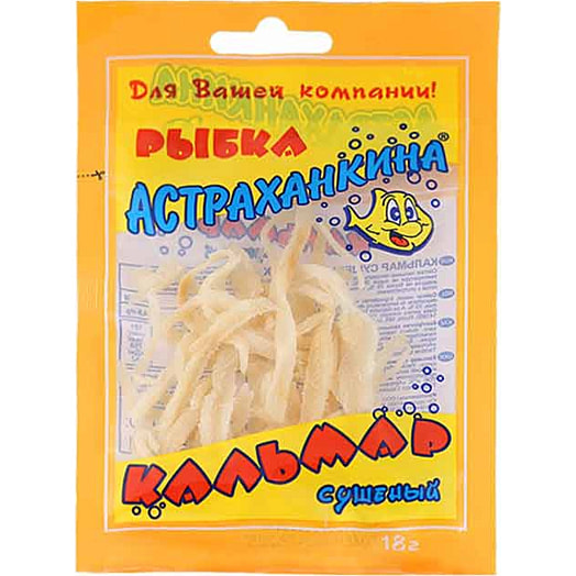 Кальмар тихоокеанский 18г пл. сушено-вяленый стружка LONGKOU DAYANG FOOD CO.,LTD Китай Астраханкина рыбка
