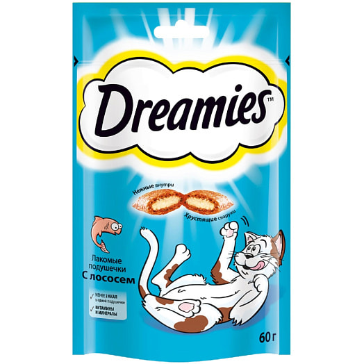 Лакомство 60г для взрослых кошек с лососем Россия Dreamies CT