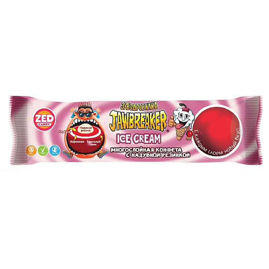 Конфета Зубодробилка Ice Cream Клубника, мороженое, ваниль 41г ZED Candy B.V. Китай JohnyBee