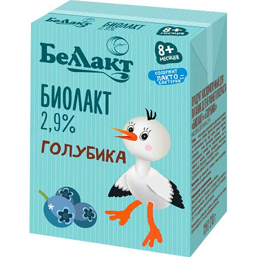 Продукт к/м Голубика 2.9% 210г ТБА для пит/детей ОАО Беллакт Волковыск Беларусь Беллакт