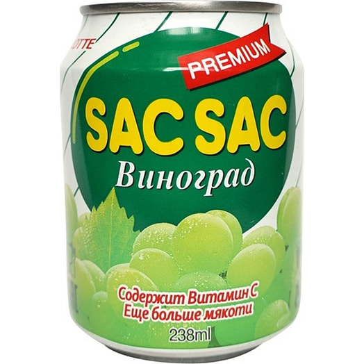 Напиток негаз сокосодержащий SAC SAC Виноград 238мл ж/б Корея