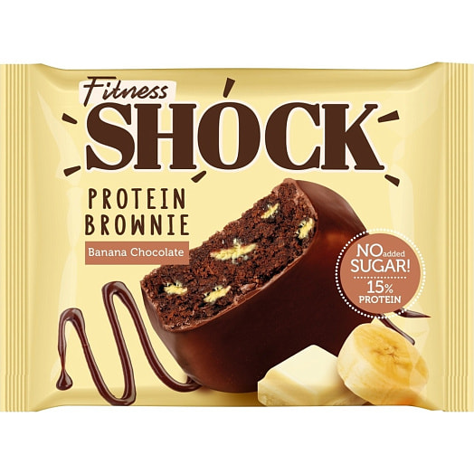 Бисквит протеиновый FitnesShock Брауни банановый 50г ООО Фитнес десерты Россия FitnesShock