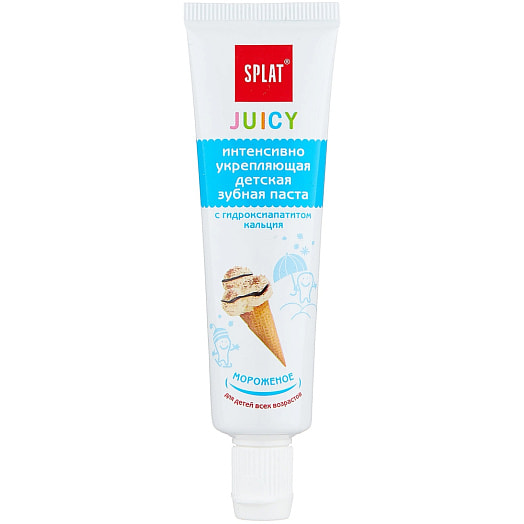 Детская укрепляющая зубная паста Juicy 35мл Ice-Cream SPLAT Россия
