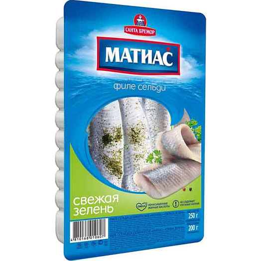 Филе сельди Матиас деликатесное свежая зелень 250г Беларусь