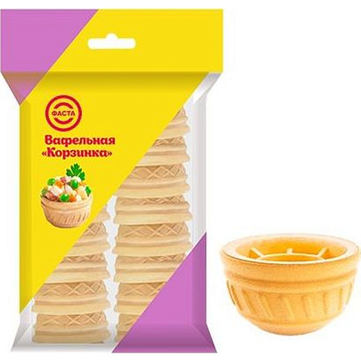 Вафельная тарталетка Корзинка 38г Фаста Россия Фаста