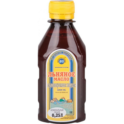 Масло льняное пищевое нераф 250мл ООО Лен ОК Россия Василева слобода
