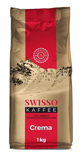 Кофе натуральный в зернах Swisso Kaffee Crema 1кг Польша