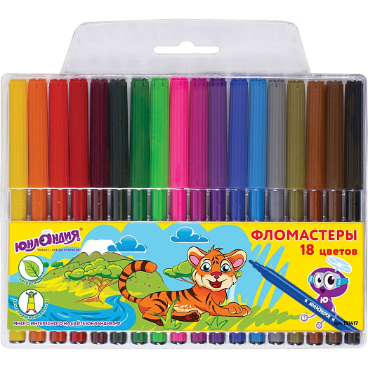 Фломастеры Юнландия 18цветов арт.151417 Китай