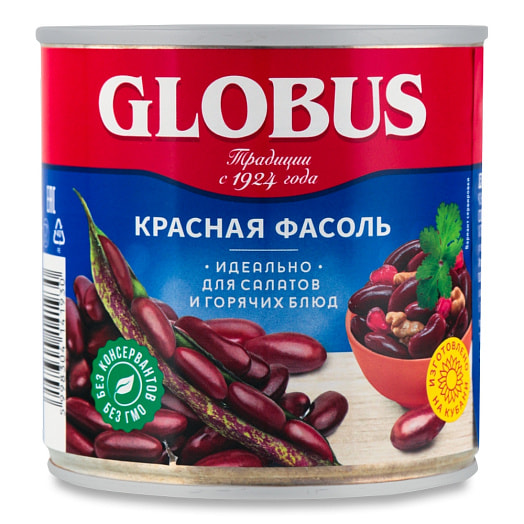 Фасоль красная Глобус 400г консервированная Россия