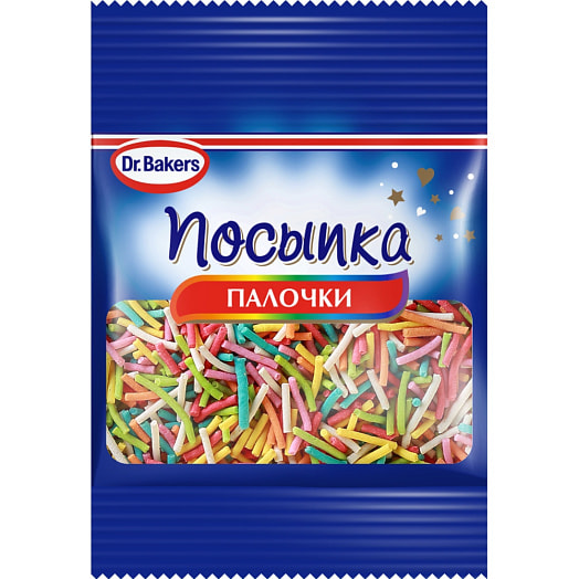 Посыпка цветная Д-р Бейкерс Палочки 10г ООО Д-р Бейкерс Россия