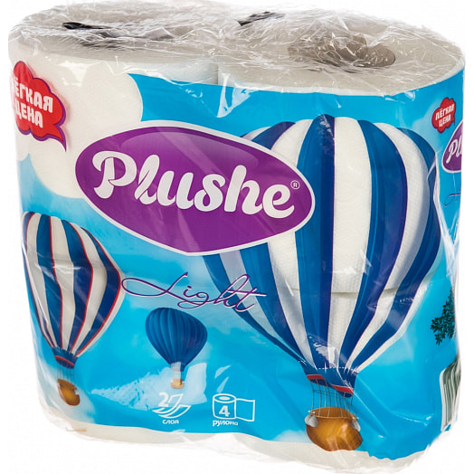 Туалетная бумага Plushe  Light белая 2сл. 12,5м. 4рул. ООО Кубань-Папир Россия Plushe