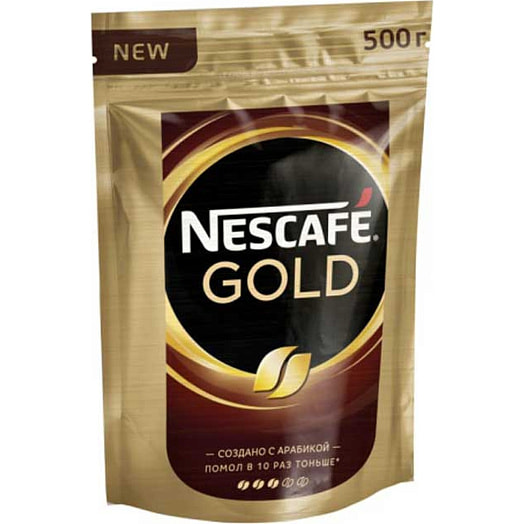 Кофе Нескафе Gold растворимый пакет 500г Россия