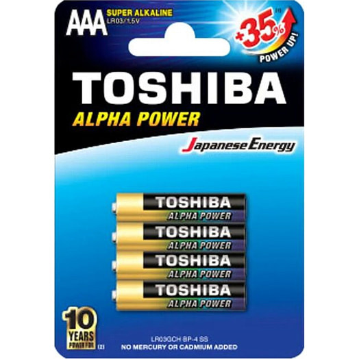 Батарейки Toshiba LR03 GCH Super Alkaline BL-4 Тошиба Лайфстайл Продакс Китай