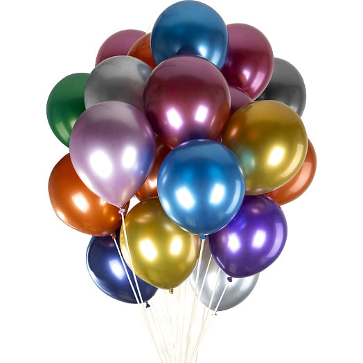 Шары воздушные Brauberg Хром (30см, 20шт, 10 цветов, ассорти) арт.591887 Китай