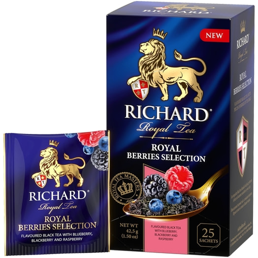 Чай Richard Royal Berries Selection 43г черный с кусочками черники, малины, ар. лесных ягод Компания Май Россия Компания Май