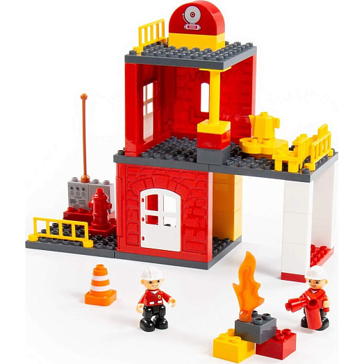 Конструктор Макси Пожарная станция 64 элемента арт.77516 СООО ПП Полесье Беларусь Полесье