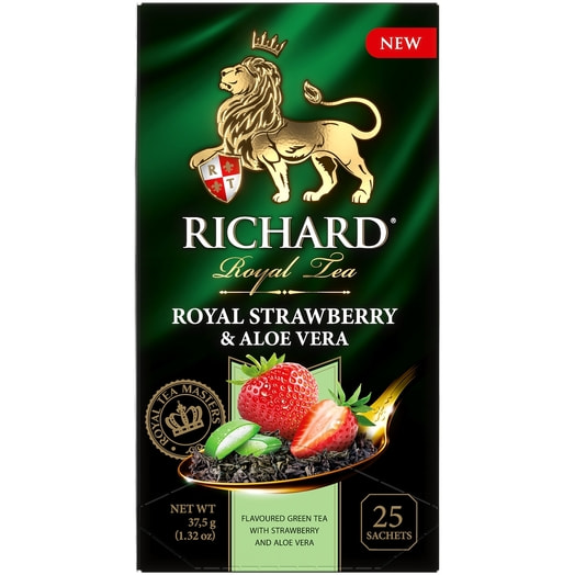 Чай Richard Royal Strawberry Aloe (25*1,5гр) 43г зеленый Компания Май Россия