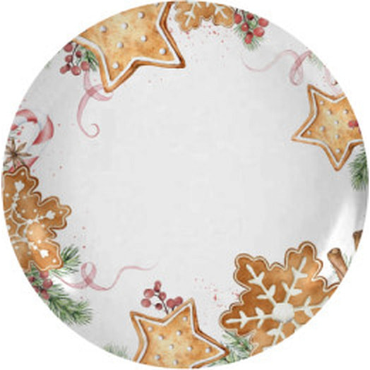 Тарелка 240мм мелкая ф.707 универсал Пряник арт.5С1386Ф34 ЗАО Добрушский фарфоровый завод Беларусь Фарфор Белой Руси