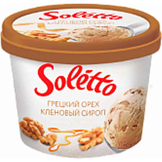Мороженое Soletto Gourme 190г карт/уп. грецкий орех-кленовый сироп СП Санта Бремор ООО Беларусь Soletto