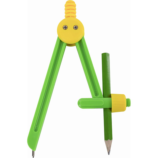 Циркуль Пифагор пластиковый с карандашом в чехле арт.210236 Китай