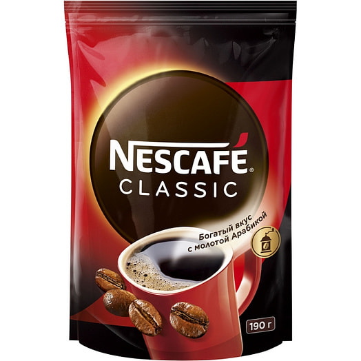 Кофе Nescafe Classic 190г пл. раствор с доб молотого Россия