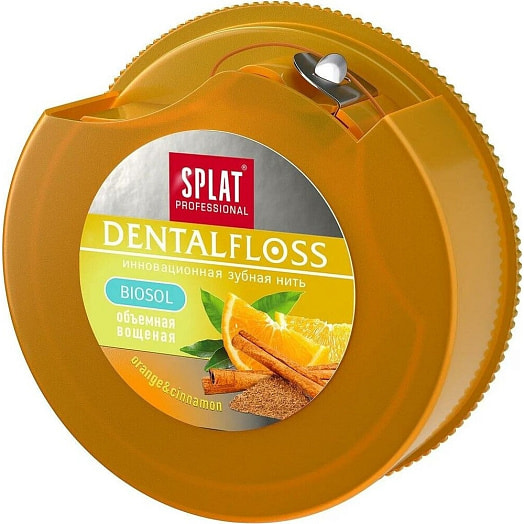Объемная зубная нить Professional DentalFloss с ароматом апельсина и корицы 40м SPLAT Италия SPLAT