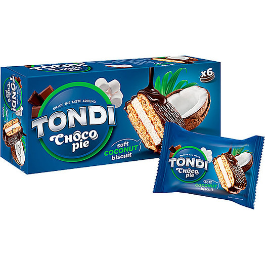 Печенье Tondi Choco Pie 180г кокосовое ООО КДВ Воронеж Россия Tondi