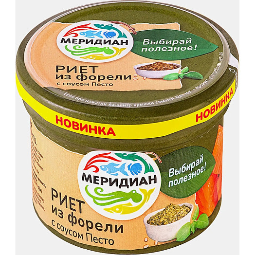 Риет (паштет) из форели радужной с соусом песто 180г ст/б Меридиан АО Россия
