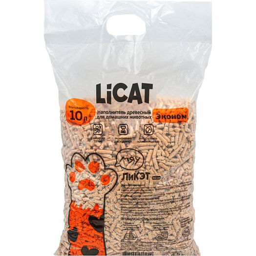 Наполнитель древесный для домашних животных LiCat Эконом 4.5кг ИООО АМИРАЛЬД Беларусь