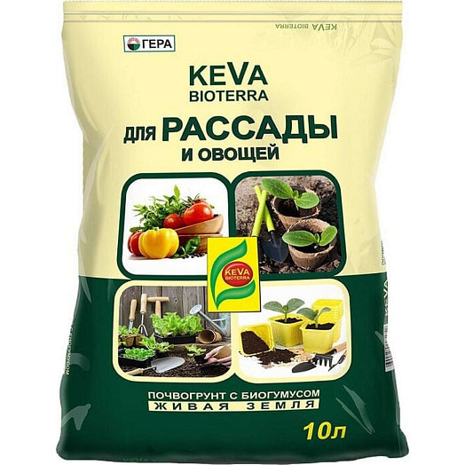 Биопочвогрунт KEVA BIOTERRA для рассады и овощей 10л ООО Биофит Россия Гера