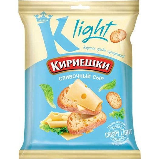 Сухарики Light Сливочный сыр 80г ООО КДВ Новосибирск Россия Кириешки