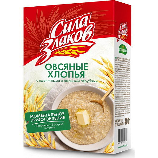 Хлопья Сила Злаков с отрубями 400г Россия