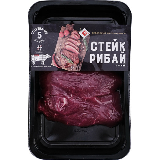 П/ф из говядины Стейк Рибай охл 500г ОАО Брестский мясокомбинат Беларусь