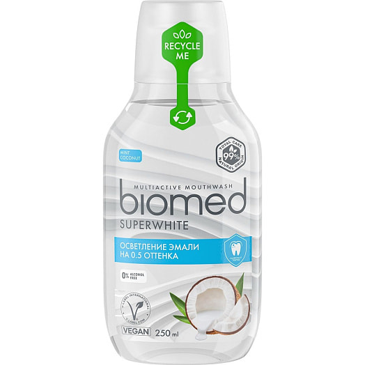 Ополаскиватель Superwhite для полости рта 250мл SPLAT Россия BIOMED
