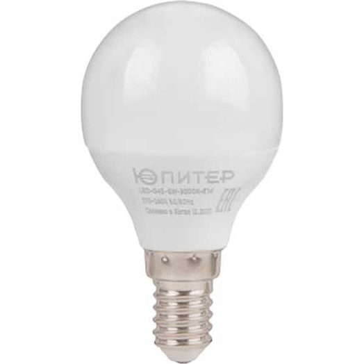Лампа светодиодная Люкс G45 шар 6 Вт 170-240В E14 4000К арт.JP5145-40 SKIPFIRE LIMITED, Romamou,2, T Китай