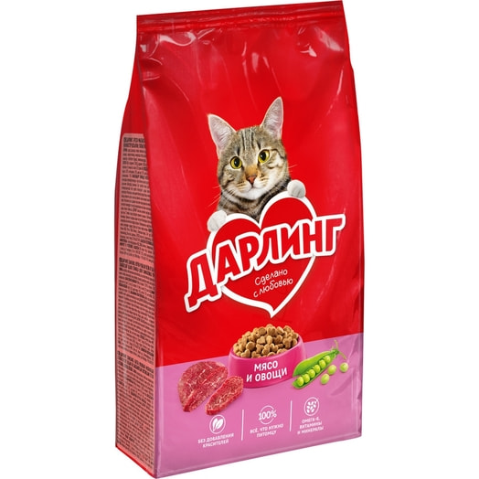 Сухой корм для кошек 760г мясо-овощи ООО Нестле Россия Россия Darling