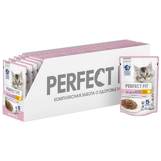 Корм для котят от 1 до 12мес. 75г пауч курица в соусе Марс Россия PERFECT FIT