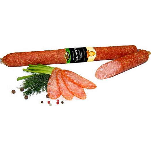 Колбаса полусухая Альпийская высший сорт с/к из мяса птицы Беларусь