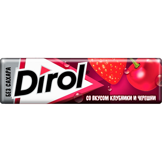 Жевательная резинка б/сах Dirol 14г Клубника-Черешня Мондэлис Русь ООО Россия Dirol