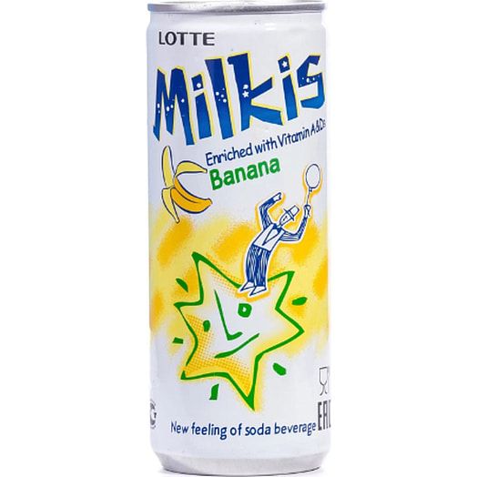 Напиток Милкис Lotte Банан газ. 250мл ж/б Lotte Chilsung Beverage Co. Корея