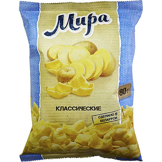 Снэки картофельные МИРА 80г классические Беларусь